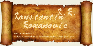 Konstantin Romanović vizit kartica